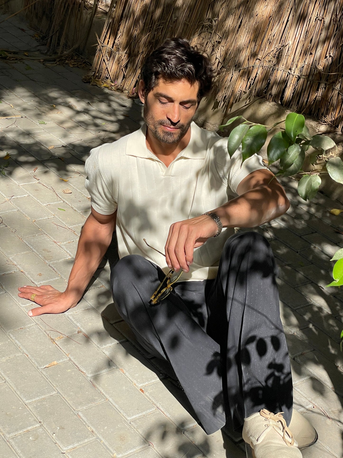 Caracto Polo Tee (Ecru)